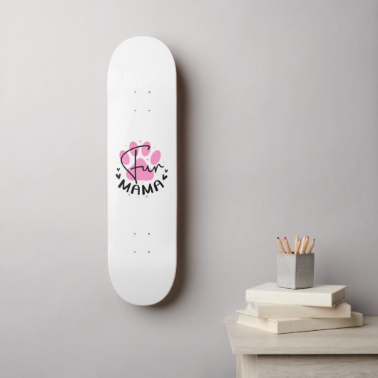 Fun Mama Cat Paw Print Skateboard (Wandkunst)