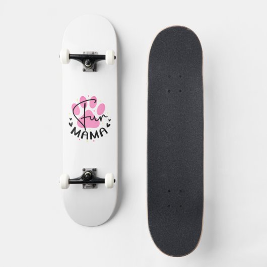 Fun Mama Cat Paw Print Skateboard (Vorderseite)