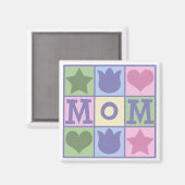 Fun Mama Quilt Square Magnet (Vorderseite/Rückseite)