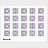 Fun Mama Quilt Squares Muttertag Quadratischer Aufkleber (Blatt)