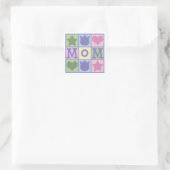 Fun Mama Quilt Squares Muttertag Quadratischer Aufkleber (Tasche)