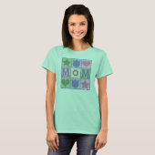 Fun Mama Quilt Squares Pink Ringer T - Shirt (Vorne ganz)
