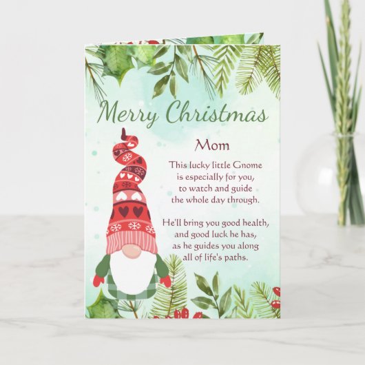 Fun Mama Weihnachten Glück Gnome Blank Card Karte (Vorderseite)