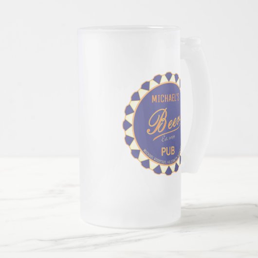 Fun Man Cave Beer Flasche Cap Mattglas Bierglas (VorderseiteRechts)