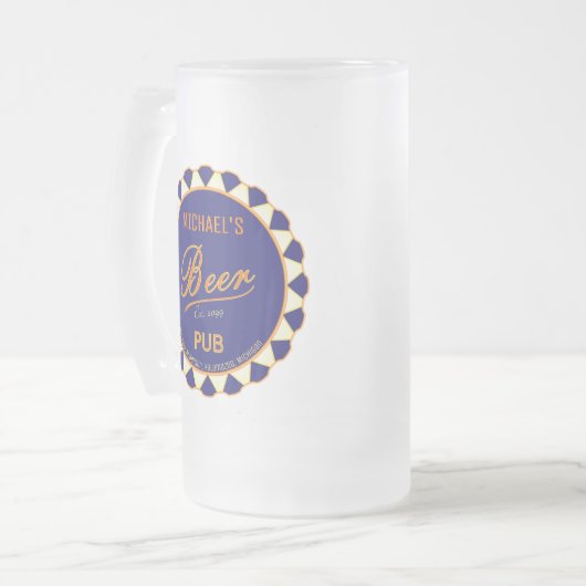 Fun Man Cave Beer Flasche Cap Mattglas Bierglas (Vorderseite Links)