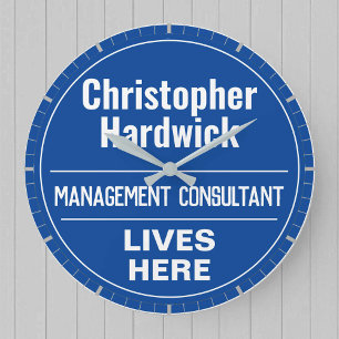 Fun Management Consultant Wall Plaque Style Große Wanduhr
