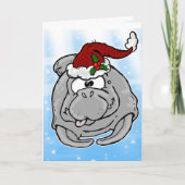 Fun Manatee Weihnachtskarte Feiertagskarte (Vorderseite)