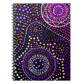 Fun Mandala Dot Art Blue Lila Spiral Notizblock (Vorderseite)