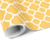 Fun Mango Orange Quatrefolienmuster Geschenkpapier (Rolleneckpunkt)