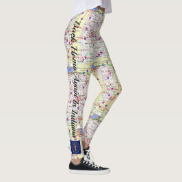 Fun Map Back Zuhause wieder in Indiana Leggings