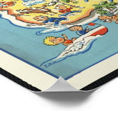 Fun Map von Neuseeland Poster (Ecke)