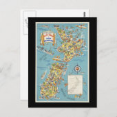 Fun Map von Neuseeland Postkarte (Vorne/Hinten)