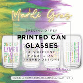 Fun Mardi Gras Designs bedruckt Can Glass Set Dosenglas