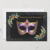 Fun Mardi Gras Einladung zur Geburtstagskarte (Rückseite)
