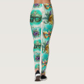 Fun Mardi Gras Masks Leggings (Rückseite)