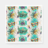 Fun Mardi Gras Masks Serviette (Vorderseite)