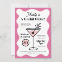 Fun Martini-Party Einladungen zum 30. Geburtstag