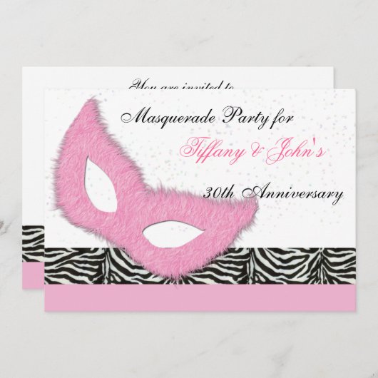 Fun Masquerade Party Einladung (Vorne/Hinten)