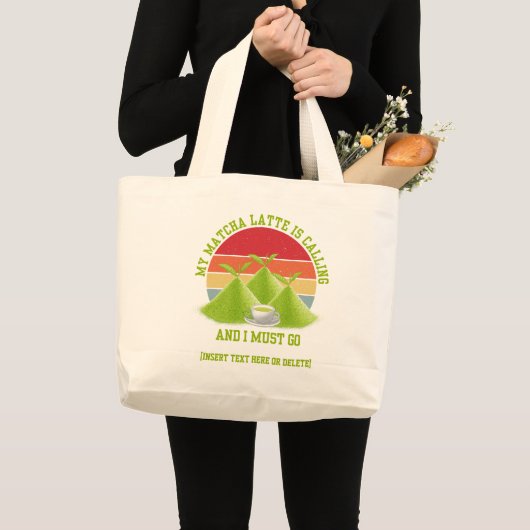 Fun MATCHA Berge rufen Latte Drinker Jumbo Stoffbeutel (Vorderseite (Produkt))
