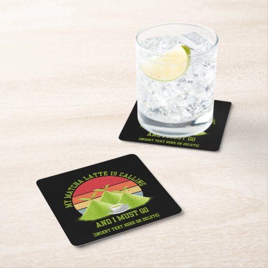 Fun MATCHA Berge rufen Latte Drinker Rechteckiger Pappuntersetzer (Vor Ort)