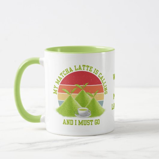 Fun MATCHA Berge rufen Latte Drinker Tasse (Links)