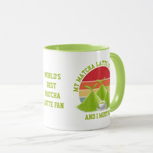 Fun MATCHA Berge rufen Latte Drinker Tasse (VorderseiteRechts)
