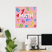 Fun Math Zitat Cool Moderne Girly Pink Poster (Heimbüro)