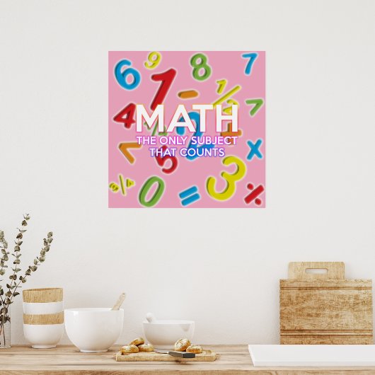Fun Math Zitat Cool Moderne Girly Pink Poster (Küche)