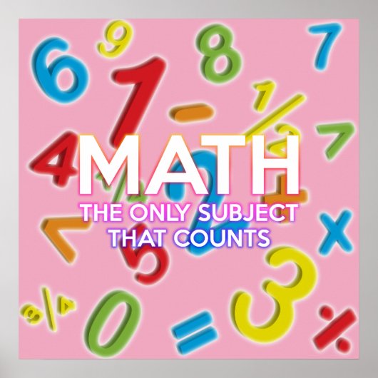 Fun Math Zitat Cool Moderne Girly Pink Poster (Vorne)