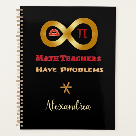 Fun Mathe Lehrer Probleme Humorale personalisieren Planer (Vorderseite)