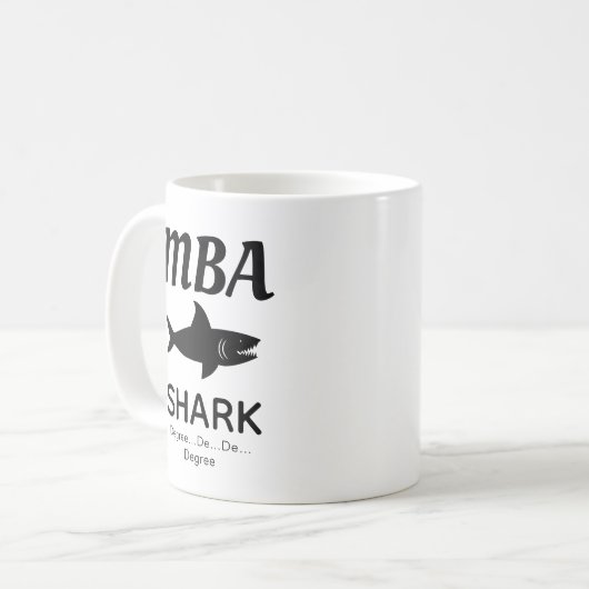 Fun MBA Shark Coffee Tasse (Vorderseite Links)