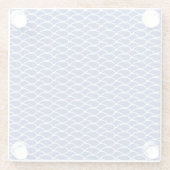 Fun Medium Blue Scalloped Creves Glasuntersetzer (Rückseite)