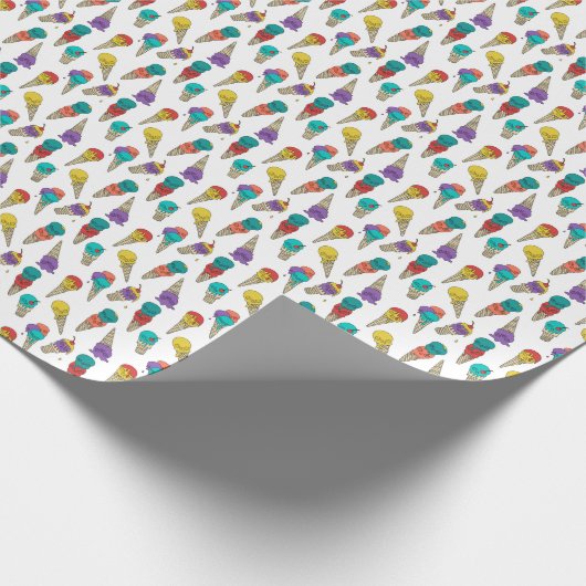 Fun Melty Summer Goth Skull Ice Creme Juwel weiß Geschenkpapier (Ecke)