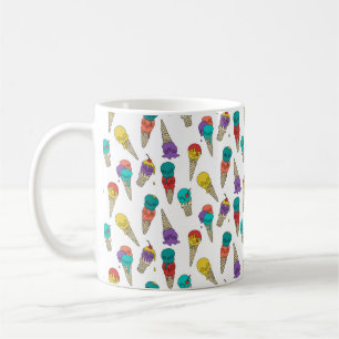 Fun Melty Summer Goth Skull Ice Creme Juwel weiß Kaffeetasse