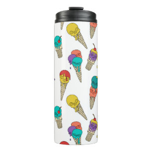 Fun Melty Summer Goth Skull Ice Creme Juwel weiß Thermosbecher