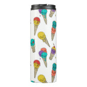 Fun Melty Summer Goth Skull Ice Creme Juwel weiß Thermosbecher (Rückseite)
