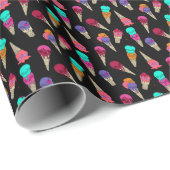 Fun Melty Summer Goth Skull Ice Creme komisch schw Geschenkpapier (Rolleneckpunkt)