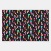 Fun Melty Summer Goth Skull Ice Creme komisch schw Geschenkpapier Set (Vorderseite)