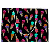 Fun Melty Summer Goth Skull Ice Creme komisch schw Große Geschenktüte (Rückseite)