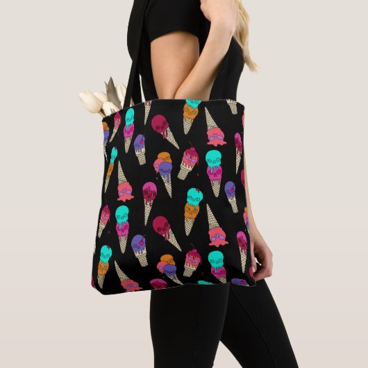 Fun Melty Summer Goth Skull Ice Creme komisch schw Tasche (Von Nahem)