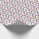 Fun Melty Summer Goth Skull Ice Creme komisch weiß Geschenkpapier (Ecke)