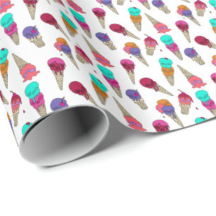 Fun Melty Summer Goth Skull Ice Creme komisch weiß Geschenkpapier