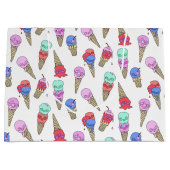Fun Melty Summer Goth Skull Ice Creme Pastellweiß Große Geschenktüte (Vorderseite)
