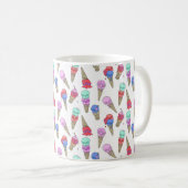 Fun Melty Summer Goth Skull Ice Creme Pastellweiß Kaffeetasse (VorderseiteRechts)