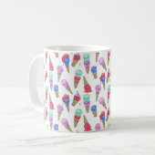 Fun Melty Summer Goth Skull Ice Creme Pastellweiß Kaffeetasse (Vorderseite Links)