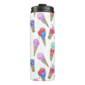 Fun Melty Summer Goth Skull Ice Creme Pastellweiß Thermosbecher (Vorderseite)
