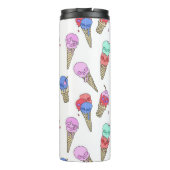 Fun Melty Summer Goth Skull Ice Creme Pastellweiß Thermosbecher (Rückseite)