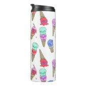 Fun Melty Summer Goth Skull Ice Creme Pastellweiß Thermosbecher (Nach rechts gedreht)