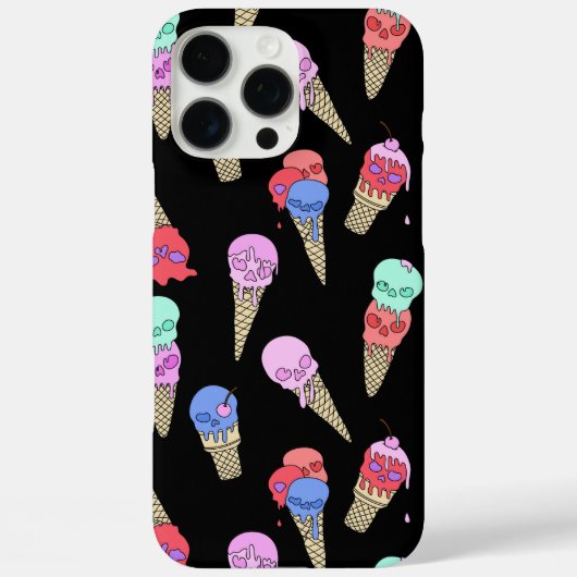 Fun Melty Summer Goth Skull Ice Pastellschwarz Case-Mate iPhone Hülle (Rückseite)