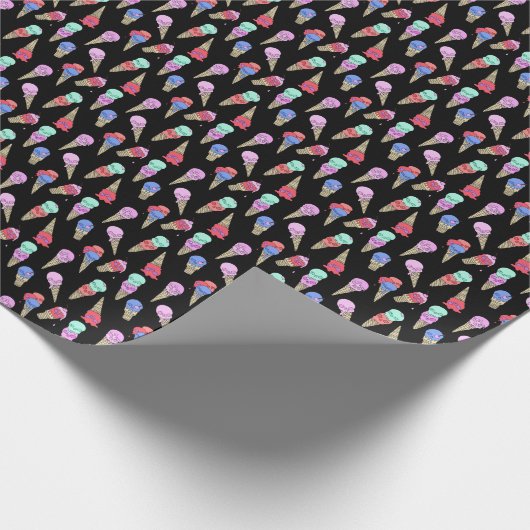 Fun Melty Summer Goth Skull Ice Pastellschwarz Geschenkpapier (Ecke)
